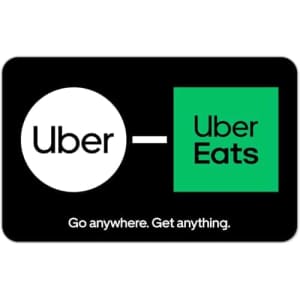 $100 Uber / Uber Eats Gift Card: $85
