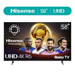 Hisense R6 Series 58R6E3 58" 4K HDR LED UHD Roku Smart TV: $214