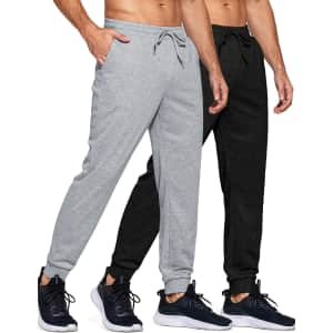 COOFANDY Men's Sweatpants Tapered Joggers Black & Grey, M: $8.39