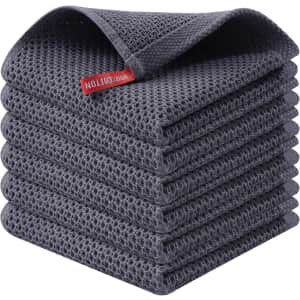 Waffle Weave Cotton Dish Cloths 6-Pack: $8.54