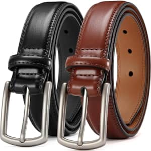 Men's Leather Dress Belt 2-Pack: $9.99