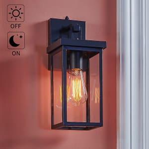 Kawoti 1 -Light 14" Hardwired Dusk to Dawn Outdoor Wall Light: $29