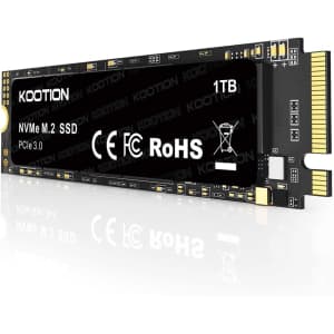 Kootion 1TB NVMe PCIe 3.0 M.2 2280 Gen 3 SSD: $44.79