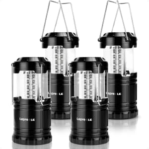 Collapsible LED Camping Lantern 4-Pack: $25