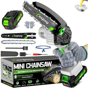 Ceepuy 6" Mini Cordless Chainsaw: $23.99