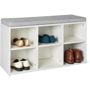 Amazon Basics Shoe Storage Bench with Cushion and 6 Cubbies: $42.84 Amazon Basics Shoe Storage Bench with Cushion and 6 Cubbies: $42.84