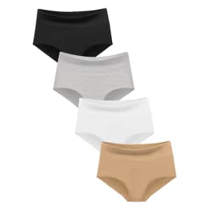 Voenxe Cotton High Waisted Women's Underwear 4-Pack: $9.89
