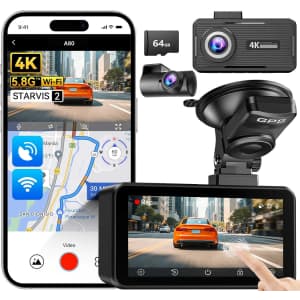 Jomise A80 4K Dual Dash Cam: $49.49