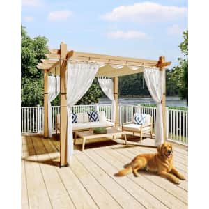 Kybolt 10x10-Foot Outdoor Pergola w/ Retractable Canopy: $269.98