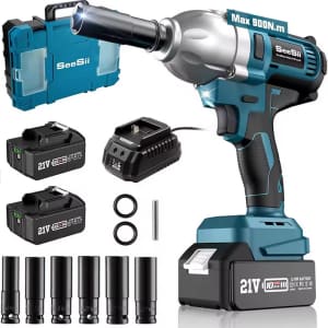 Seesii 1/2" Cordless Electric Impact Wrench: $58