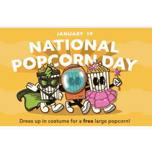 Regal Cinemas Large Popcorn: Free when you come dressed in character