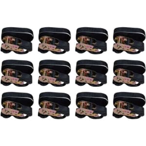 Amazon Basics 1" x 15-Foot Ratchet Tie Downs 12-Pack: $31