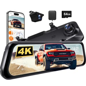 Wolfbox G850 PRO 4K Mirror Dash Cam: $144