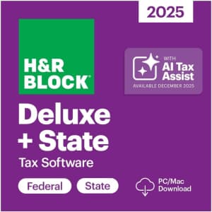 H&R Block Tax Software Deluxe + State 2025: $50 H&R Block Tax Software Deluxe + State 2025: $50