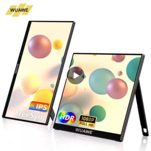 Wuawe 15.6" 1080p HDR IPS Portable Monitor: $51
