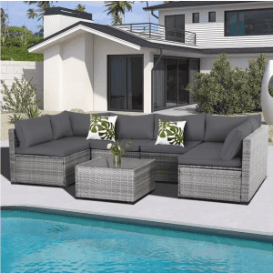 7-Piece Modular Patio Furniture Set: $129 7-Piece Modular Patio Furniture Set: $129