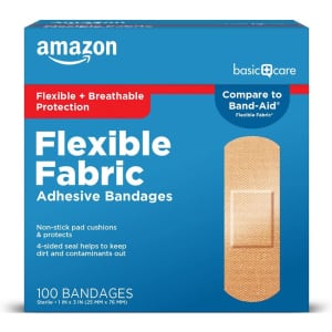 Amazon Basic Care 100-Count Flexible Fabric Adhesive Bandages: $4.76 w/ Subscribe & Save