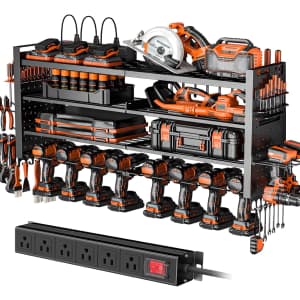 Heavy Duty Power Tool Organizer with Charging Station: $48