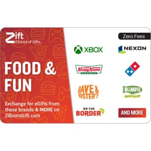 $50 Zift Zillions of Gifts Food & Fun eGift Card at Sam's Club: $45 $50 Zift Zillions of Gifts Food & Fun eGift Card at Sam's Club: $45