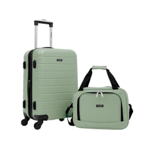Wrangler 2-Piece Expandable Rolling Hard Side Carry-on Spinner Set: $37