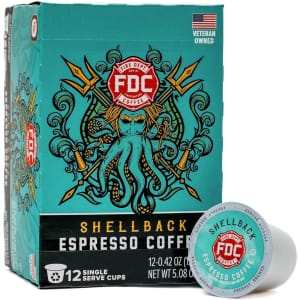 Fire Department Coffee Shellback Espresso K-Cup Coffee Pods 12-Pack: $9