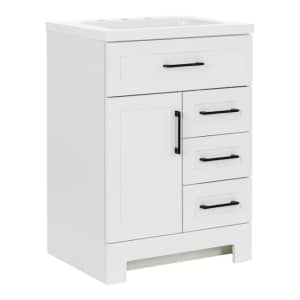 Style Selections Cauley 24" Single Sink Bathroom Vanity with White Cultured Marble Top: $349