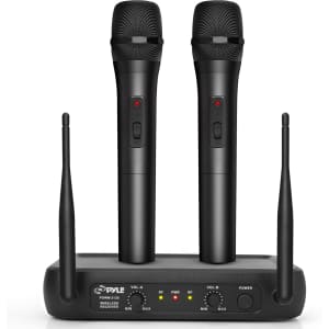 Pyle VHF Dual Frequency Wireless Mic System: $34.99
