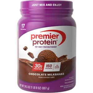 Premier Chocolate 24.5-oz. Protein Powder Tub: $19.10