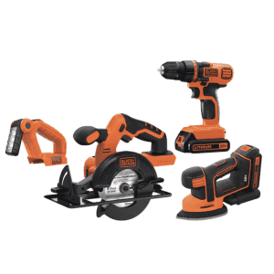 Black+Decker 20V Max. 4-Tool Power Tool Combo Kit: $50 Black+Decker 20V Max. 4-Tool Power Tool Combo Kit: $50