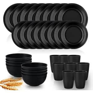 32-Piece Wheat Straw Dinnerware Set: $14