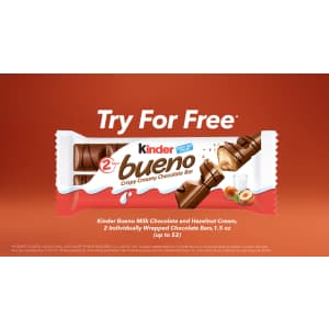 Kinder Bueno: free w/ receipt redemption Kinder Bueno: free w/ receipt redemption