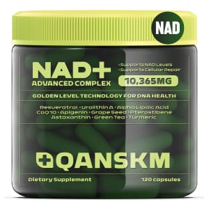 Qanskm NAD+ 10,365mg Supplement 120-Count Bottle: $17