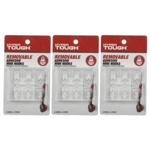 Hyper Tough Removable Adhesive Mini Hooks 18-Pack: $7.97