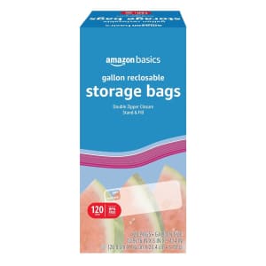 Amazon Basics Recloseable Gallon Food Storage Bags 120-Pack: $6.89