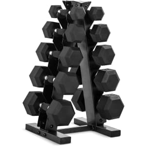 CAP Barbell 150 LB Dumbbell Set with Rack: $159.99 CAP Barbell 150 LB Dumbbell Set with Rack: $159.99