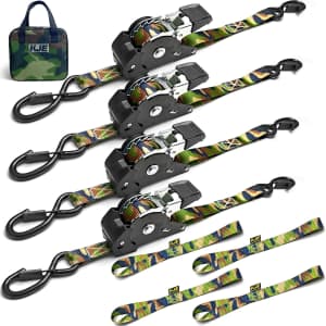 8-Piece Camo Retractable Ratchet Strap Set: $28 8-Piece Camo Retractable Ratchet Strap Set: $28