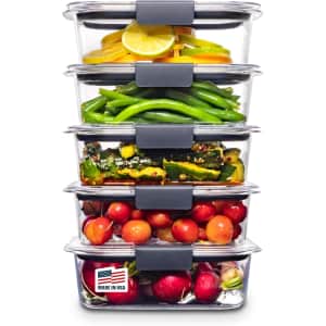 Rubbermaid Brilliance 3.2-Cup Food Storage Container 5-Pack: $30 w/ Prime