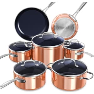 Nuwave 12-Piece Duralon Blue Ceramic Nonstick Cookware Set: $180