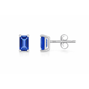 Emerald Cut Tanzanite 925 Sterling Silver Stud Earrings: $15