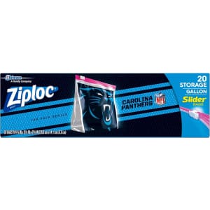 Ziploc 20-Count Carolina Panthers Slider Gallon Bags: $5