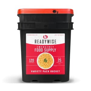 ReadyWise 120-Serving Emergency Food Supply Variety Bucket: $79 ReadyWise 120-Serving Emergency Food Supply Variety Bucket: $79