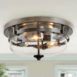 Log Barn Farmhouse Flush Mount Ceiling Light: $33.16