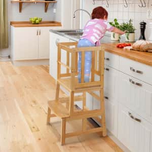 Cosyland Kids' Bamboo Kitchen Step Stool: $59 w/ Prime