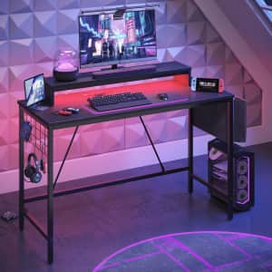 Bestier 41.7" Gaming Desk w/ LED Monitor Stand: $69.00