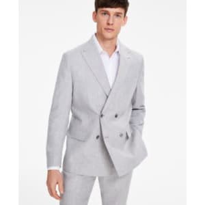 Tommy Hilfiger Men's Modern-Fit Double-Breasted Linen Suit Jacket: $54