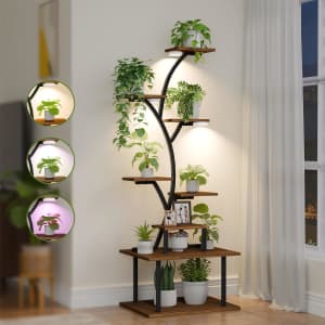 8-Tier Metal Plant Stand with Grow Lights: $59.99