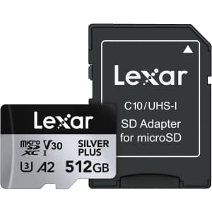 Lexar Professional Silver 512GB Micro SD Card w/ Adapter: $40