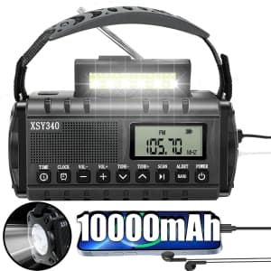 10,000mAh Emergency Hand Crank Radio: $20