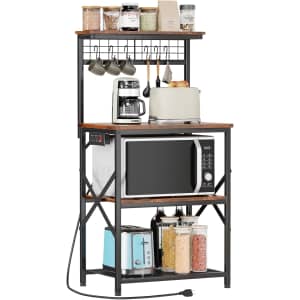 Furologee Kitchen Bakers Rack w/ Power Outlet: $53