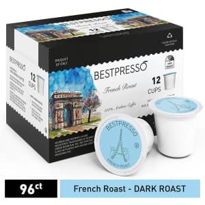 Bestpresso French Roast Coffee K-Cups 96-Pack: $23